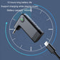 Black Bluetooth AUX audio adapter with 3.5mm plug and charging connector