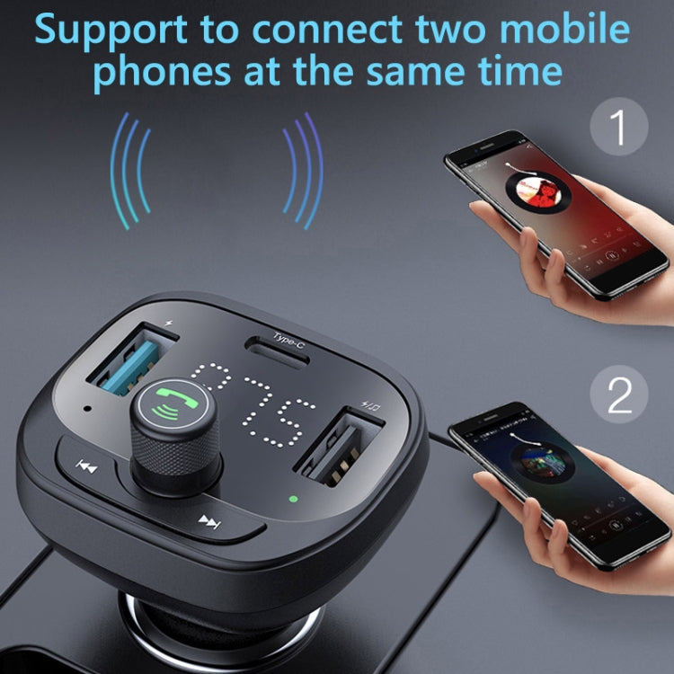 Car Bluetooth receiver dashboard unit with rotary control and dual-phone connection