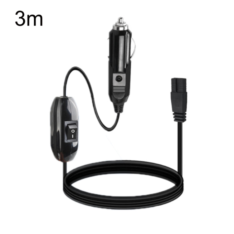 Car refrigerator power cable with cigarette lighter plug, 3m length, built-in switch