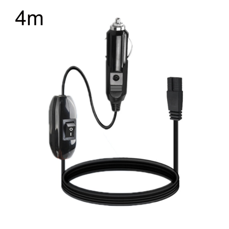 Car refrigerator power cable with cigarette lighter plug, 4m length, built-in switch