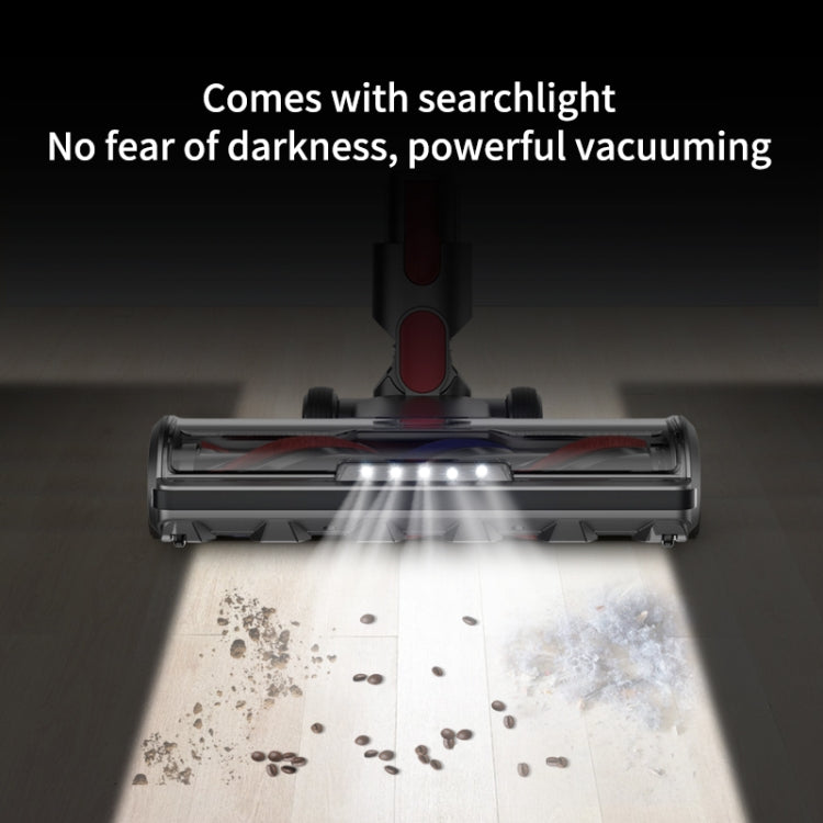 Carpet floor brush head with built-in LED spotlight and rotating brush roller