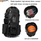 Black waterproof sports backpack with water-splash test and separate shoe pocket