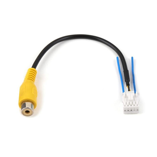 Yellow RCA-style connector to white 10P harness adapter cable
