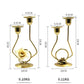 Double-headed candle holder with white rose, size diagram with 10cm base