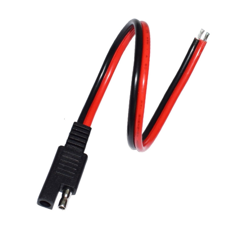 SAE battery extension cable with two black plug ends and red/black wires