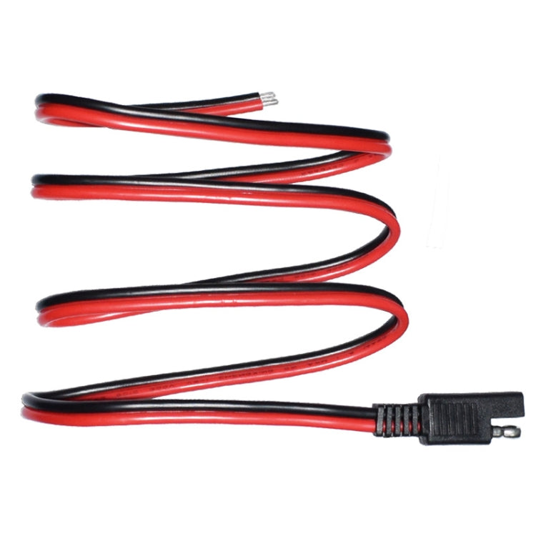 SAE battery extension cable with coiled red/black wires and black connectors