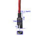 SAE connector extension cable with black housing and twin metal terminals