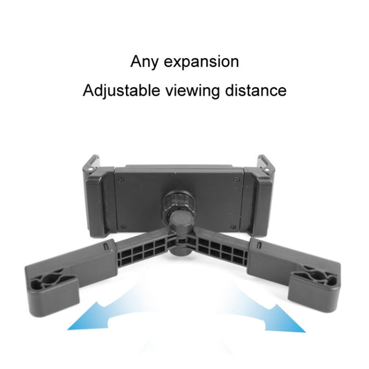 Black rotating tablet holder base with telescopic arms and center joint