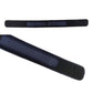 Black pelvic correction belt with blue striped interior panel and wide adjustable wrap