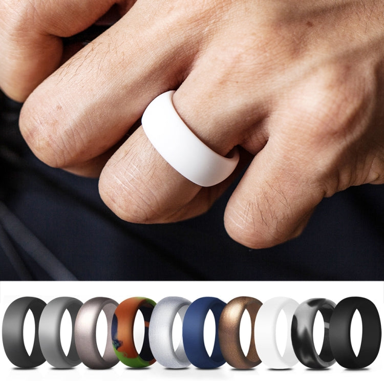 SiR013 8.7mm Curved Outdoor Sports Silicone Ring, No.7, No.8, No.9, No.10, No.11, No.12, No.13, No.14