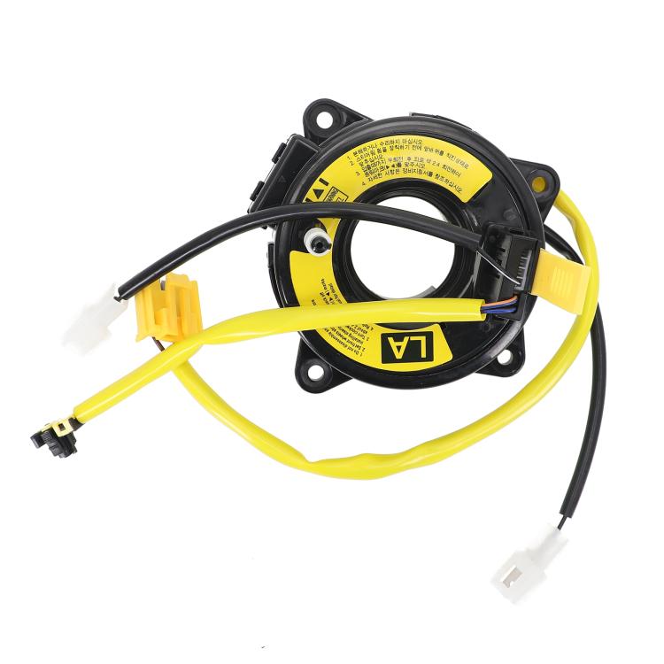 Steering wheel clock spring coil assembly with yellow and black wiring harness