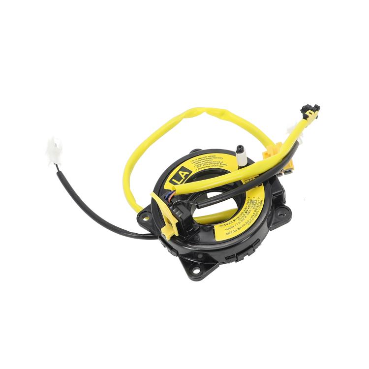 Steering wheel clock spring coil with yellow wiring and multi-pin connectors