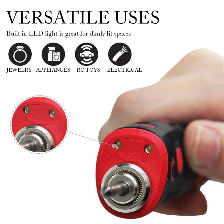 Red nozzle end of USB rechargeable soldering iron with metal tip and locking screw
