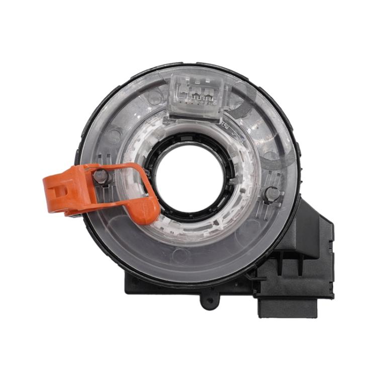 Clock spring coil assembly for steering wheel, clear housing with orange latch