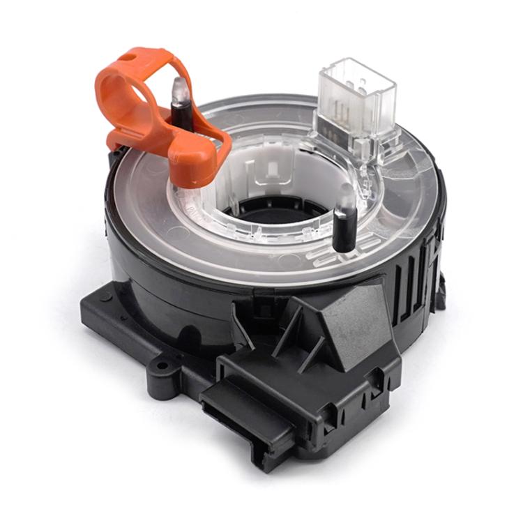 Steering wheel clock spring coil module with orange clips and clear cover