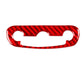 Red carbon-fiber headlight switch sticker with three cutouts