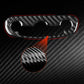 Black carbon-fiber headlight switch sticker with red border and texture