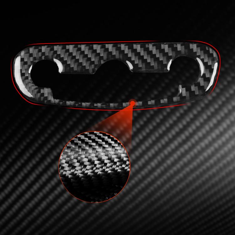 Black carbon-fiber headlight switch sticker with red border and texture