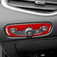 Red carbon-fiber headlight switch sticker applied around control knobs