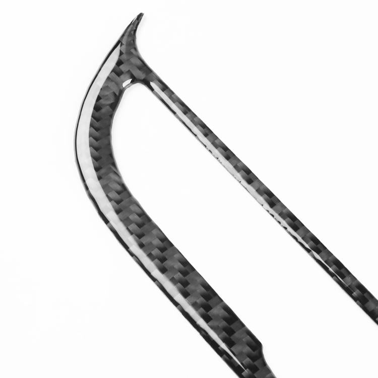 Black carbon-fiber style curved navigation button frame sticker trim