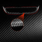 Black carbon-fiber navigation button frame sticker with red edge accent
