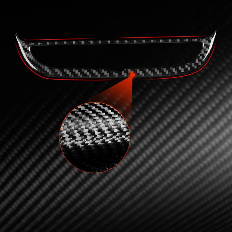 Black carbon-fiber navigation button frame sticker with red edge accent
