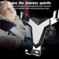 Triangular gravity car air outlet phone holder with dual spring clips, gray