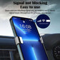 Triangular car vent phone holder with gray clips securing a phone
