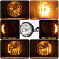 7-inch motorcycle LED headlight with amber angel ring, low beam and turn-signal modes