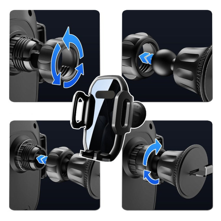 Black hook car phone navigation support frame with adjustable cradle and arms