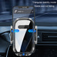 Black phone holder with triangular stability design for secure dashboard mounting