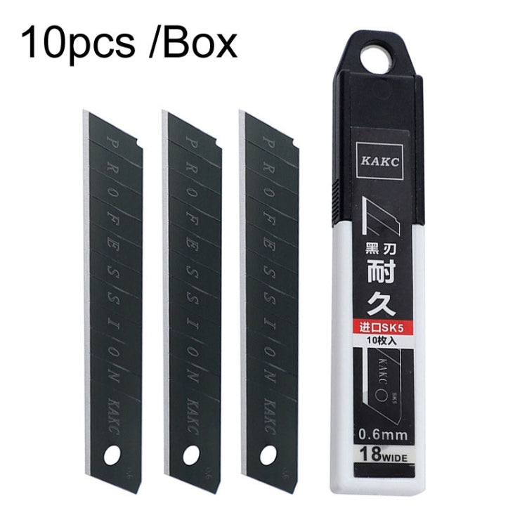 18mm wall cutter blade pack with 10-piece box, black SK5 blades