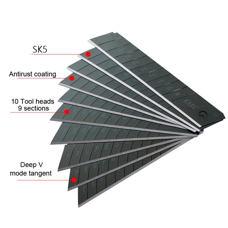 SK5 antirust-coated 18mm cutter blade fan with 10 tool head sections