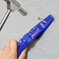 Blue plastic nail fixing tool with hammer protector head and hand grip