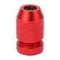 Red adjustable bit stop collar, stacked segments with textured surface