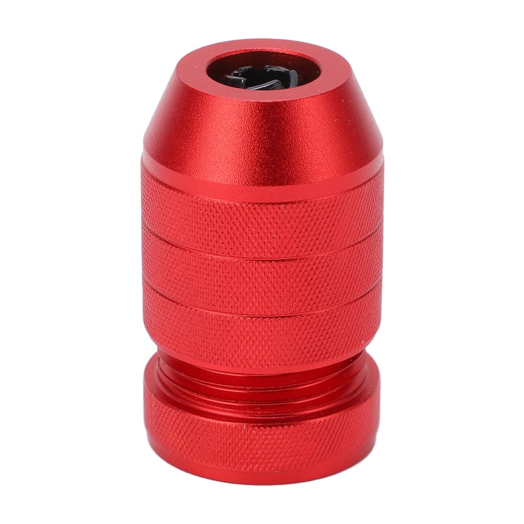 Red adjustable bit stop collar, stacked segments with textured surface