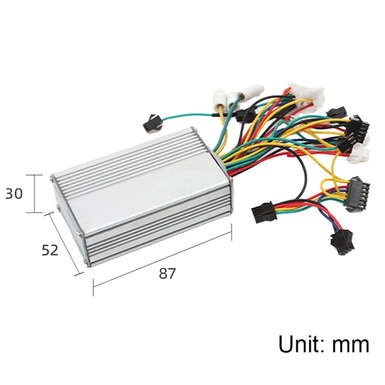 Electric bicycle motor controller with wiring harness and 87 x 52 x 30 mm size