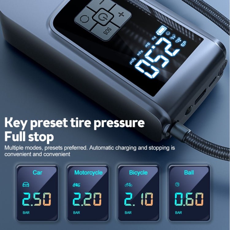 Electric air pump control panel with digital pressure screen and preset buttons