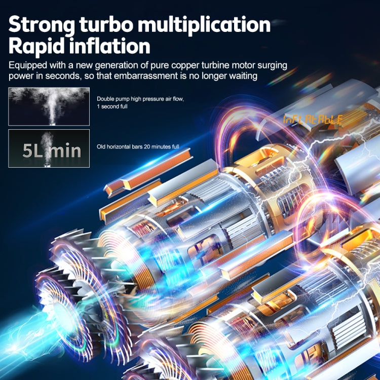 Electric air pump internal turbine motor illustration with airflow effects