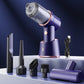 Wireless car vacuum cleaner dock with dust cup base stand and crevice nozzle attachments