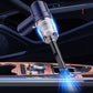 Handheld car vacuum cleaner nozzle cleaning dashboard seam with blue LED light effect