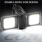 Black double-sided COB flashlight with two bright square LED panels