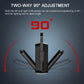 Black COB keychain flashlight with two adjustable 90-degree side panels