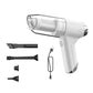 Handheld car vacuum cleaner, white cordless blower and suction with front nozzle