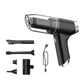 Handheld car vacuum cleaner set, black cordless blower and suction with included nozzles