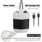 Handheld electric shower unit with power switch and USB charging port, cable included