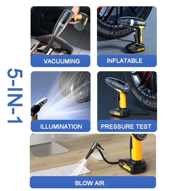 Car vacuum cleaner with blue light and multi-function accessory set