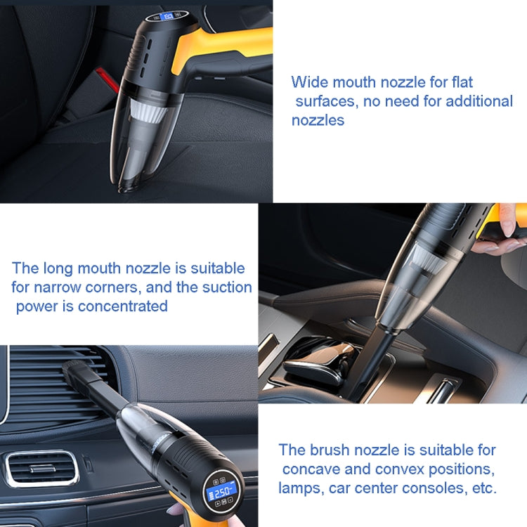 Car vacuum cleaner nozzles for wide flat, long crevice, and brush cleaning tips