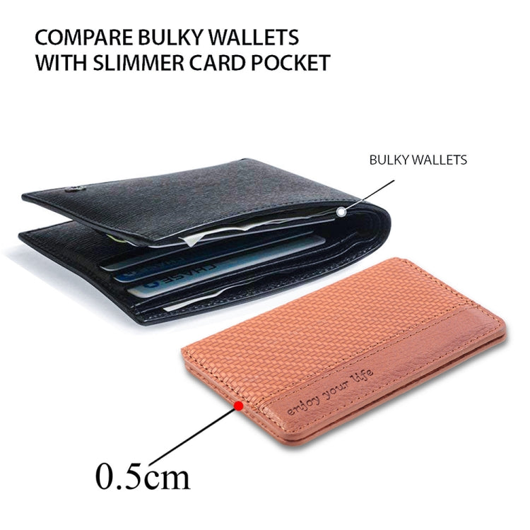 Two phone card holders, one thin and one thicker wallet-style