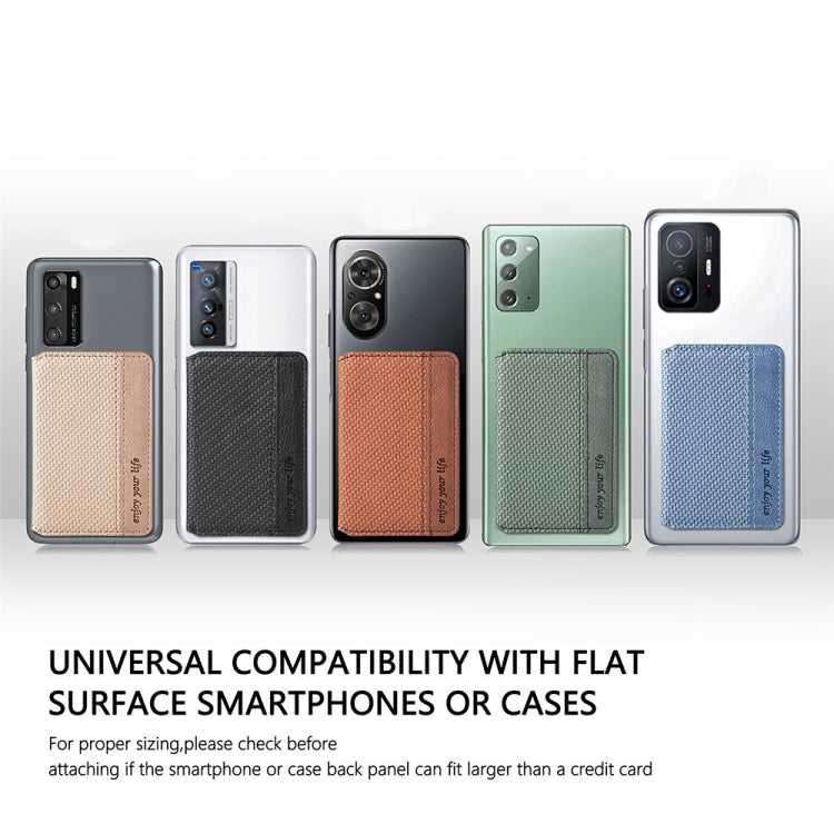 Adhesive phone back card holder with multiple textured card pocket colors